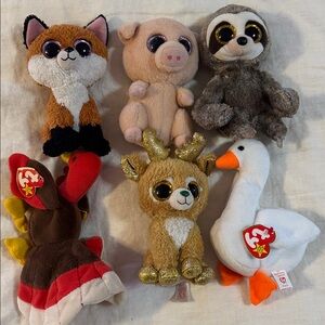 Lot of 6 Ty Beanie Babies